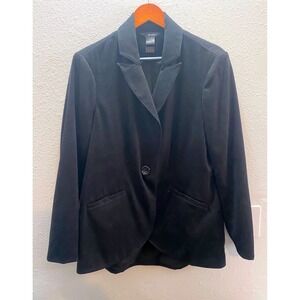 Ali Miles Black  Blazer Jacket Women's Size L Single Button Lapel Pockets